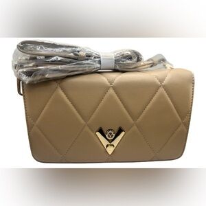 NWT Valentino Orlandi Quilted Vegan Leather Crossbody Bag